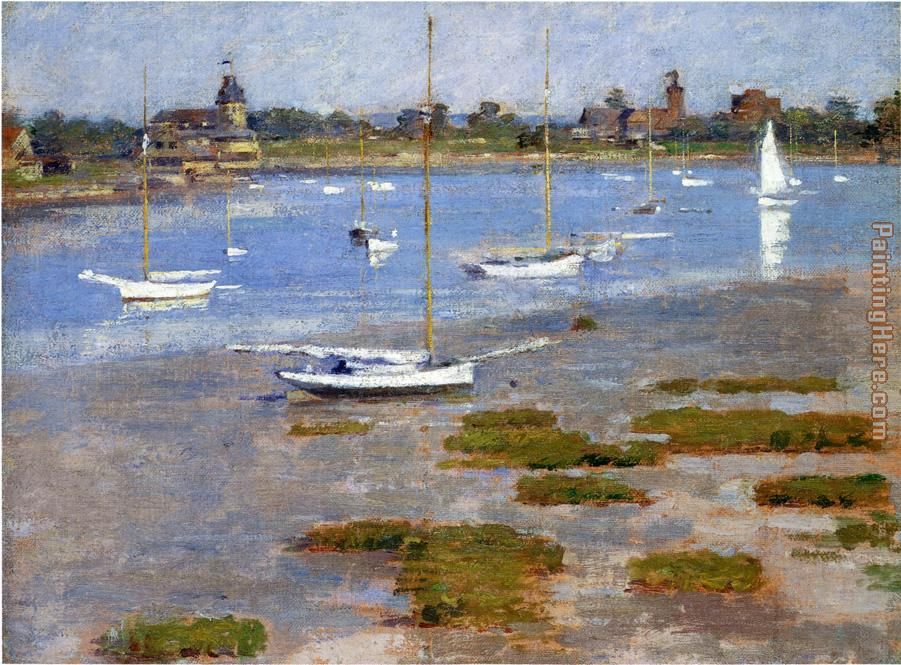 Low Tide The Riverside Yacht Club painting - Theodore Robinson Low Tide The Riverside Yacht Club art painting
